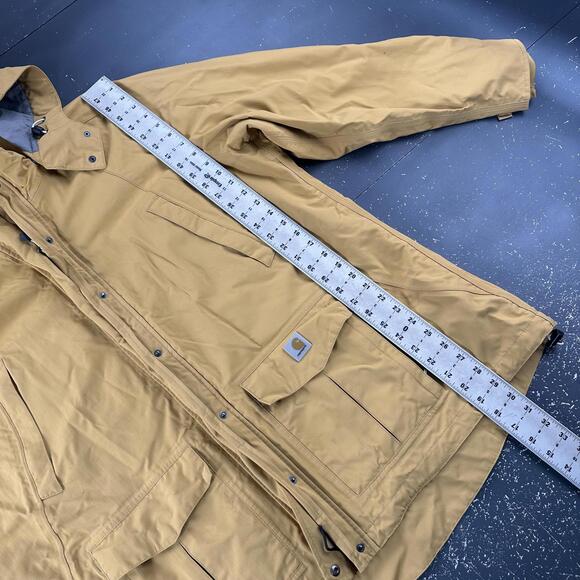 Carhartt Storm Defender Jacket Womens 2X Yellow Full Zip Loose Fit Hooded - Picture 8 of 12